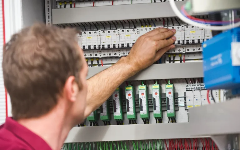 technician-checking-switch-button
